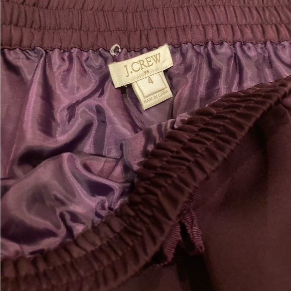 J Crew Womens Mini Skirt Cutout Detail Plum Color size 4 Elastic Waistband - Picture 6 of 9
